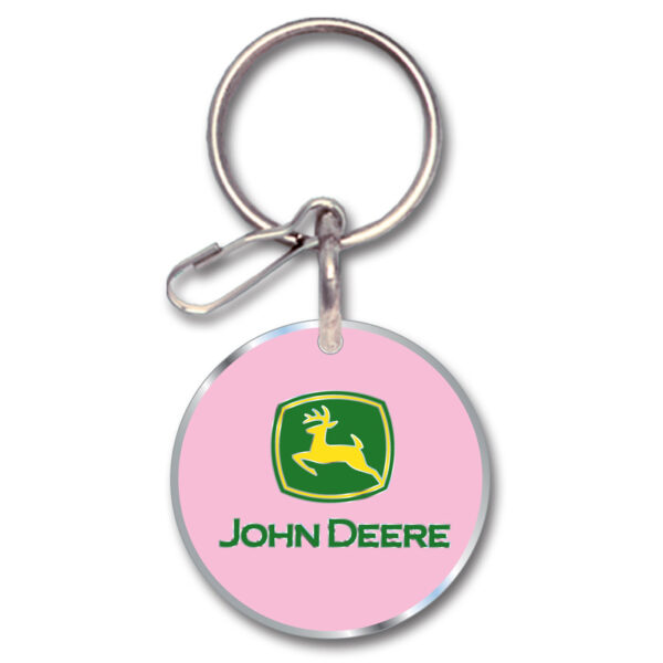 ERTL 004235R31 John Deere Logo PINK Enamel Key Ring