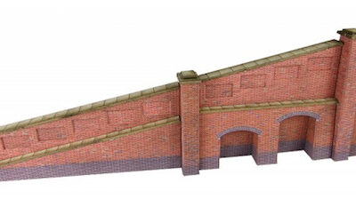 Metcalfe PN148 Red Brick Tapered Retaining Wall N Scale Kit
