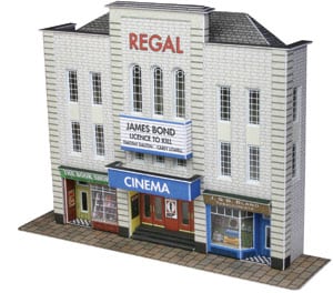 Metcalfe PN170 Low Relief Cinema with Two Shops N Scale Kit