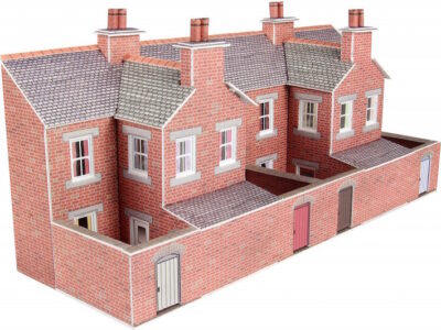 Metcalfe PN176 Low Relief Red Brick Terraced House Backs N Scale Kit
