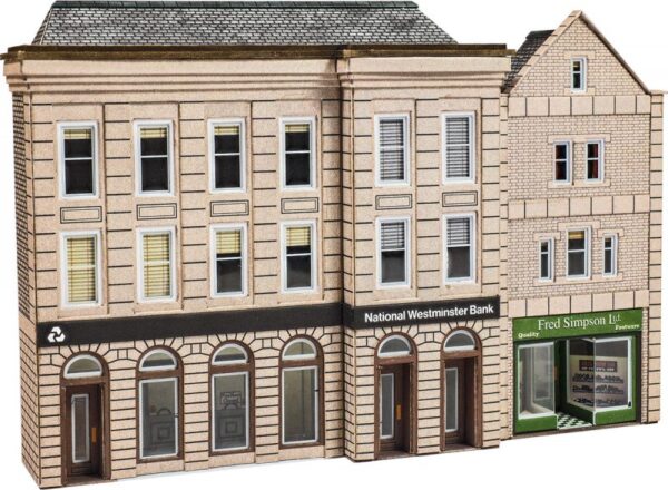 Metcalfe PN971 Bank & Shop Low Relief N Scale Kit
