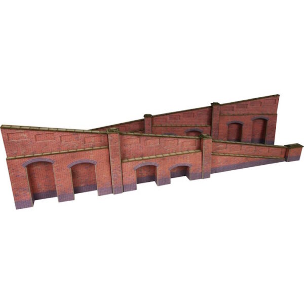 Metcalfe PO248 Tapered Retaining Wall in Red Brick OO/HO Scale Kit
