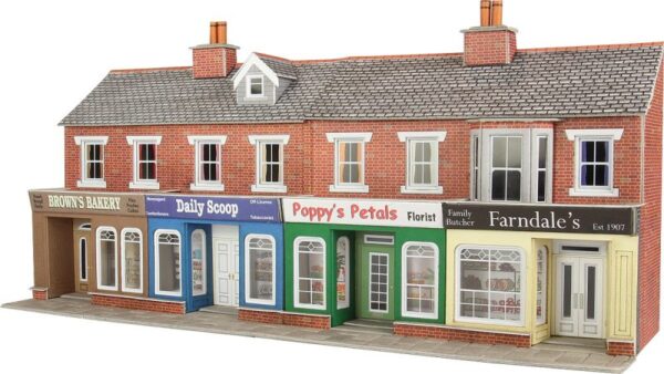 Metcalfe PO272 Low Relief Red Brick Shop Fronts OO/HO Scale Kit