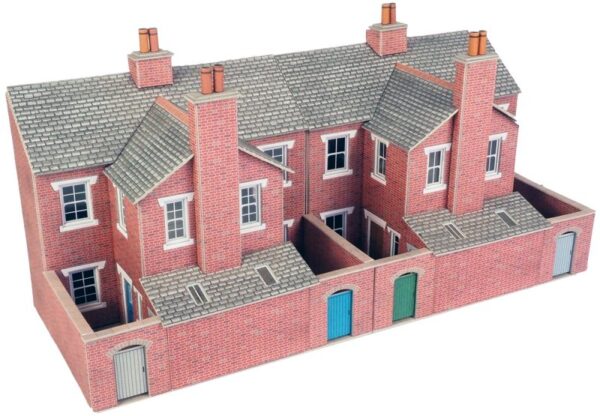Metcalfe PO276 Low Relief Red Brick Terraced House Backs OO/HO Scale Kit