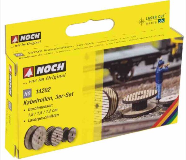Noch 14202 HO Laser Cut Minis - Cable Rolls (3)