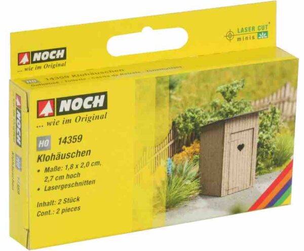 Noch 14359 HO Laser Cut Minis - Outhouse 18mm x 20mm x 27mm