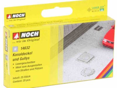 Noch 14632 Man Hole Covers & Gullies - Laser-cut minis kit N Scale