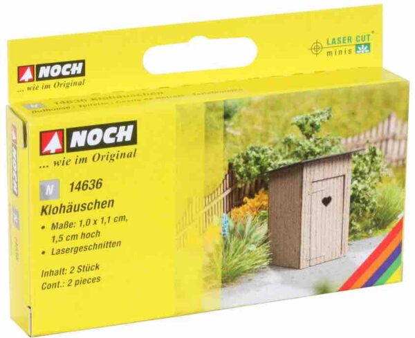 Noch 14636 Outhouse 10mm x 11mm x 15mm - N Scale Laser Cut Minis 