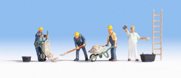 Noch 15055 Brick Layers x4 & accessories HO scale Figures