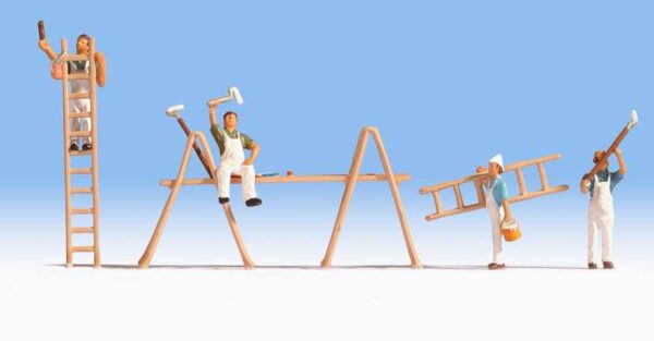 Noch 15056 Painters x4 & accessories HO scale Figures