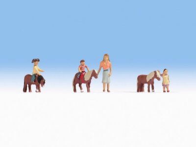 Noch 15635 Pony Rides 4 Figures & 3 Ponies HO scale Figures