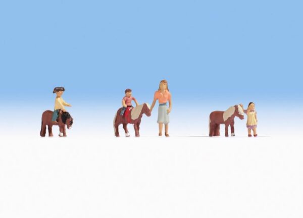 Noch 15635 Pony Rides 4 Figures & 3 Ponies HO scale Figures