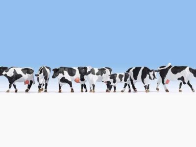 Noch 15725 Black & White Cows 6 Cows & 1 Calf HO scale Figures