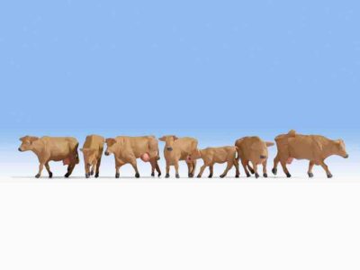 Noch 15727 Brown Cows 6 Cows & 1 Calf HO scale Figures