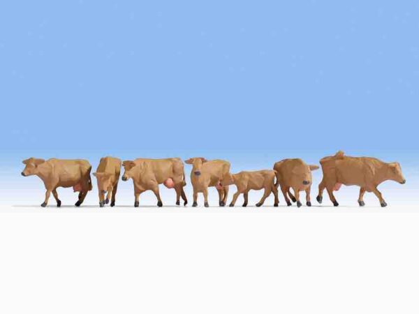 Noch 15727 Brown Cows 6 Cows & 1 Calf HO scale Figures