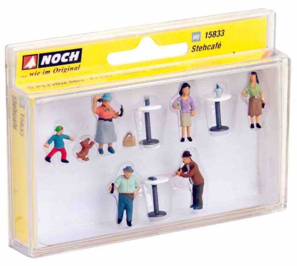 Noch 15833 Coffee Shop set with Tables HO scale Figures