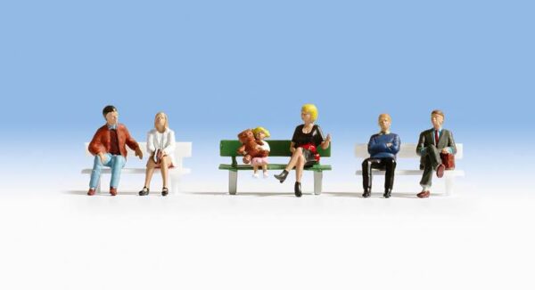 Noch 36530 Seated People x6 & 1 Bench N Gauge Figures