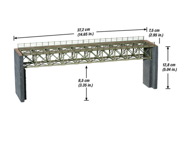 Noch 67020 Laser-Cut Kit 'HO' Steel Bridge w/Bridge Heads