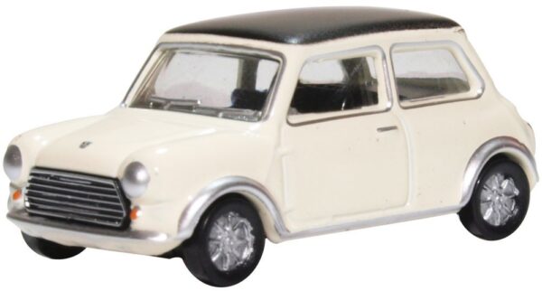 Oxford Diecast 76MCS004 Mini Cooper S MKII Car - Snowberry White/Black