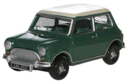 Oxford Diecast 76MN003 Austin Mini Car - Almond Green Old English White ...