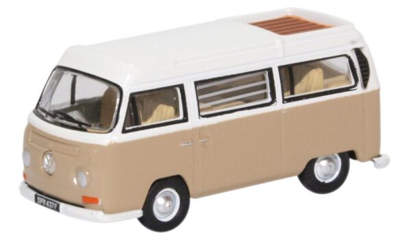 Oxford Diecast 76VW027 VW Bay Window Camper Van - Sanannah Beige / White
