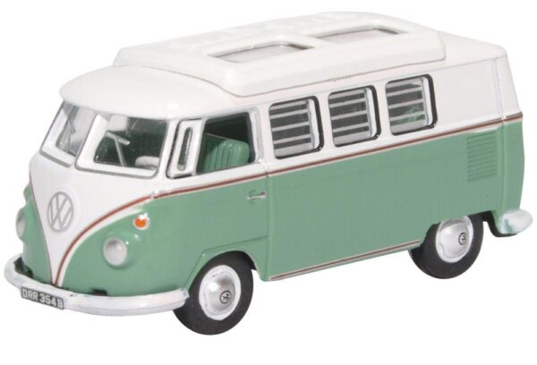 Oxford Diecast 76VWS002 VW T1 Camper Van - Turquoise / White