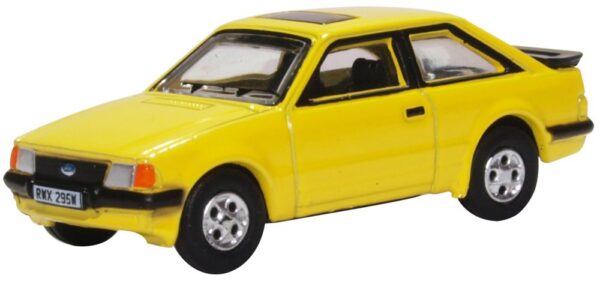 Oxford Diecast 76XR007 Ford Escort XR3i Car - Prairie Yellow