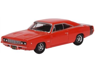 Oxford Diecast 87DC68001 Dodge Charger 1968 Bright Red 1/87 Scale