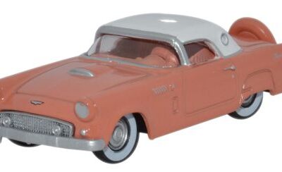 Oxford Diecast 87TH56001 Ford Thunderbird 1956 Sunset Coral/Colonial White