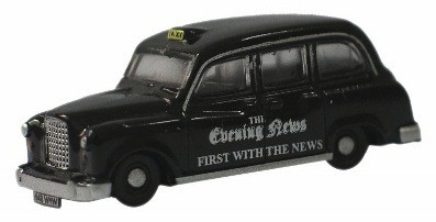 Oxford Diecast NFX4002 FX4 Taxi - Evening News Taxi N Scale