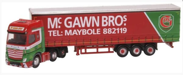 Oxford Diecast NMB007 Mercedes Actros Curtainside - McGawn Brothers