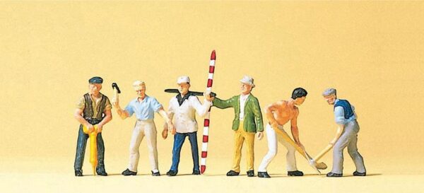 Preiser 10030 Road Workers & Accessories Set HO Gauge Figures