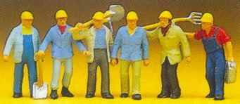 Preiser 10033 Track Gang Workers with tools HO Gauge Figures