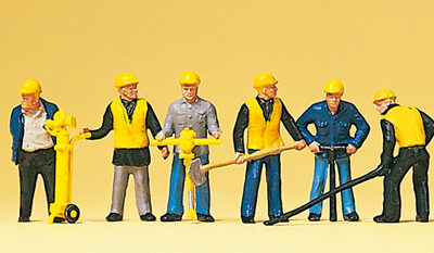 Preiser 10035 Construction Workers with Tools HO Gauge Figures
