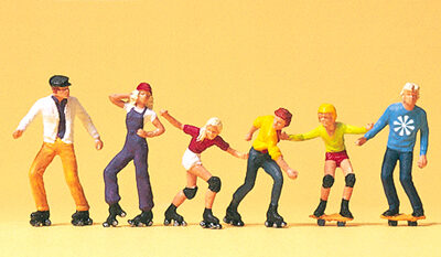 Preiser 10074 Roller Skaters & Skateboarders HO Gauge Figures