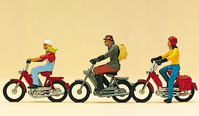 Preiser 10125 Moped Riders HO Gauge Figures