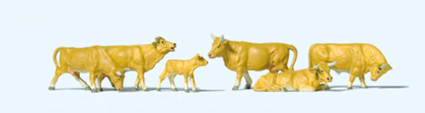 Preiser 10147 Light Brown Cows HO Gauge Figures