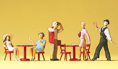 Preiser 10348 Pantomime & Guests in café HO Gauge Figures