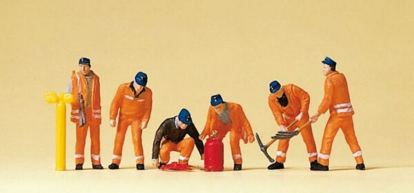 Preiser 10444 Track Maintenance Crew HO Gauge Figures