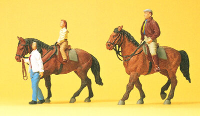 Preiser 10501 Horses & Riders Pk2 HO Gauge Figures