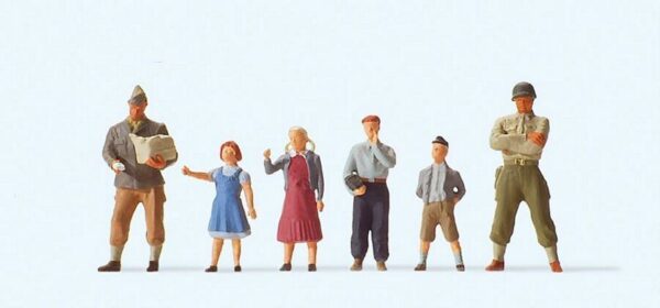 Preiser 10613 US Soldiers with Children HO Gauge Figures