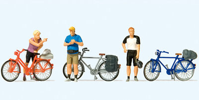 Preiser 10644 Standing Cyclists in Sportswear #2 HO Gauge Figures