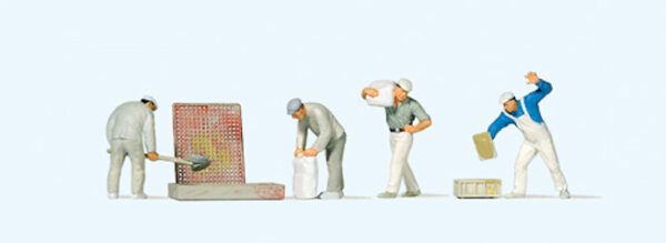 Preiser 10654 Plasterers with Accessories HO Gauge Figures
