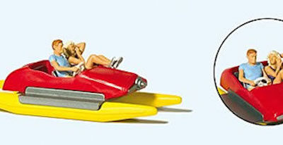 Preiser 10684 Couple In Pedal Boat HO Gauge Figures