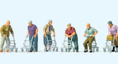 Preiser 10718 Elderly People with Walkers HO Gauge Figures