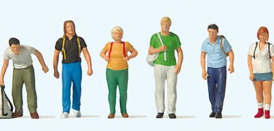 Preiser 10725 Train Travellers with Rucksacks HO Gauge Figures