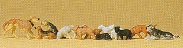 Preiser 14165 Dogs & Cats HO Gauge Figures