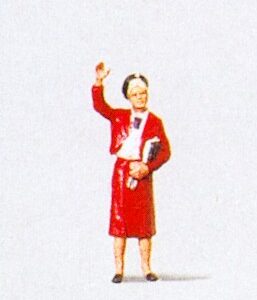 Preiser 28006 Female Railway Official (Red) HO Gauge Figures