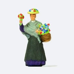 Preiser 28106 Lady selling Flower HO Gauge Figures