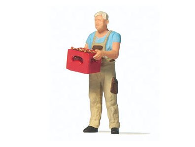 Preiser 28234 Man with Beer Crate HO Gauge Figures